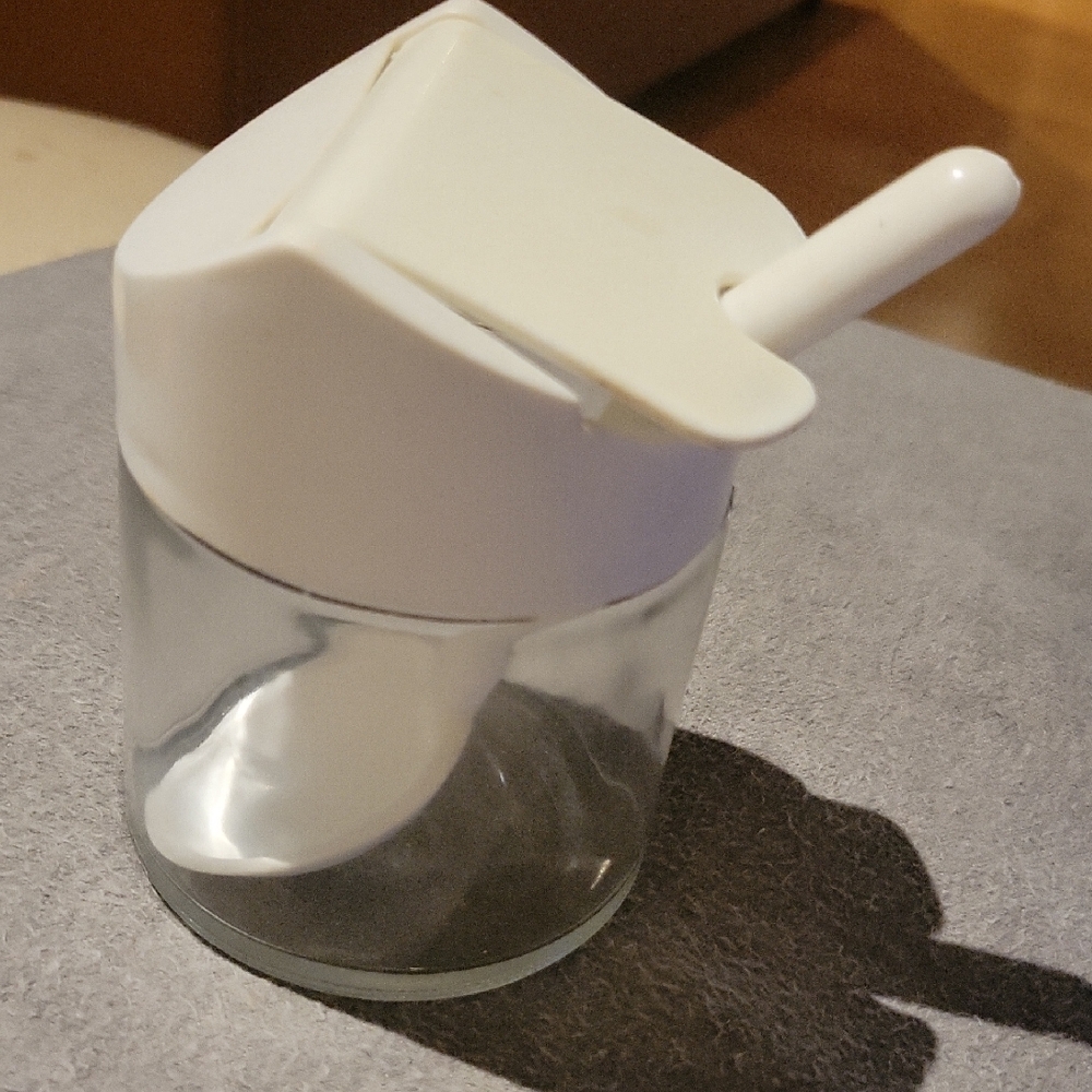 Vintage Gemco Glass And Plastic Flip Top Sugar Bowl Jar